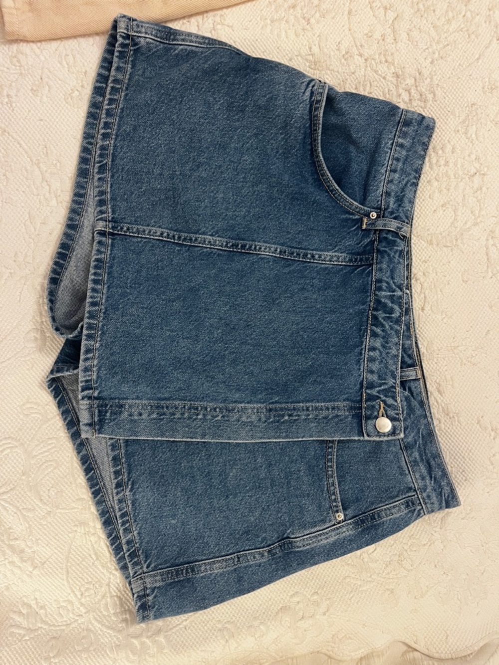 Zara Asymmetrical Wrap Jean Skort